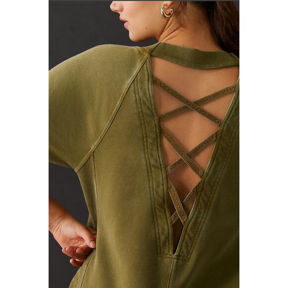 NWT Anthropologie Daily Practice Green Cutout Tunic - XS - Picture 4 of 7